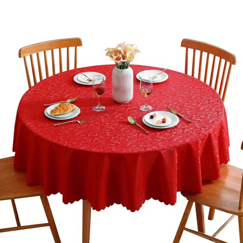 Nappe rectangulaire imperméable haut de gamme en PVC rouge pour table basse et table de thé - 2