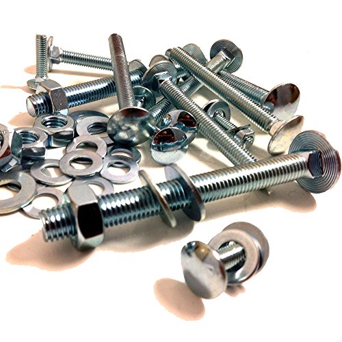 Carriage Bolt Hex Nut and Washers M6 x 30 (25 Pack) Carriage Bolt Zinc Plated 6mm x 30mm Cup Square Hex Bolt