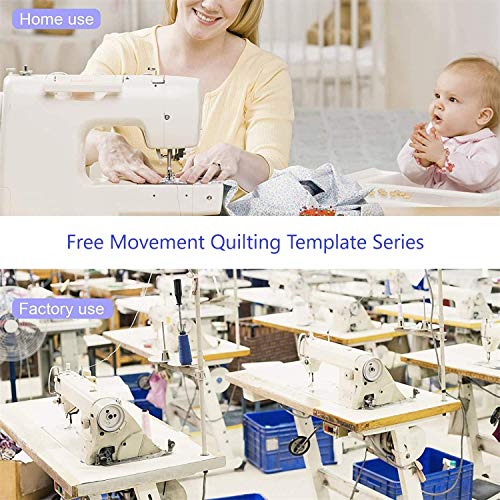 5 Pcs Free Motion Quilting Template Rulers 4Pcs Quilting Ruler 3Mm With Quilting Frame For Domestic Sewing Machine With Low Shank Ruler Add 48Pcs Non-Slip Grips (B) #TOP6