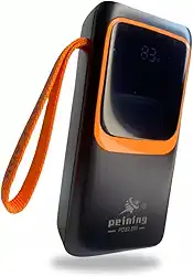 Power Bank Portátil 30000mAh, Carregamento Rápido 22.5W, 4 Portas USB, LED Embutido, Bateria Externa para Smartphones e Dispositivos (Preto)