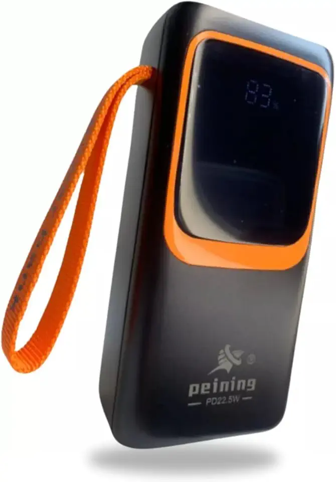 Power Bank Portátil 30000mAh, Carregamento Rápido 22.5W, 4 Portas USB, LED Embutido, Bateria Externa para Smartphones e Dispositivos (Preto)