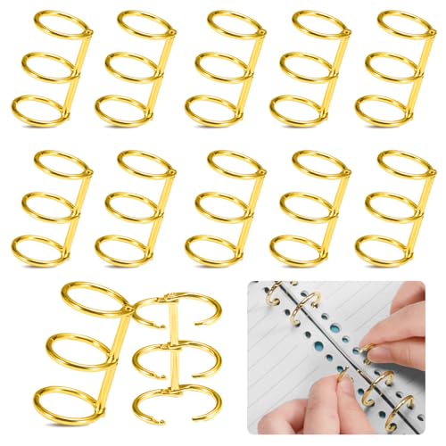 10-Pack 3-Ring Metal Loose Leaf Binders Book Rings,20mm Inner Diameter,Perfect
