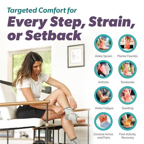Image of BraceAbility Athletic Ankle Compression Socks for Men or Women - Toeless Running Ankle Brace Support Sleeves for Sports, Workout, Plantar Fasciitis, Achilles Tendonitis, Foot Pain Relief (XL - Teal)