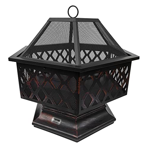 Parrilla para Barbacoa, Chimenea para Exteriores, fogata, Estufa, jardín, Patio, Juego de Red para Barbacoa de leña, Herramientas de Cocina, brasero para Acampar para Navidad, bron