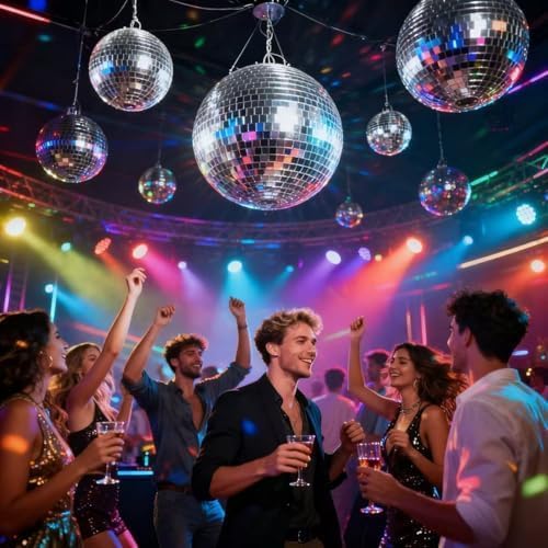 Morofme Disco Kugel 15cm, Hänge Discokugel, Spiegelkugel Discokugeln Deko, Silber Diskokugel groß Partydeko für Hochzeit Geburtstagsfeier Bühne Weihnachtsbaum Dekoration Lichteffek