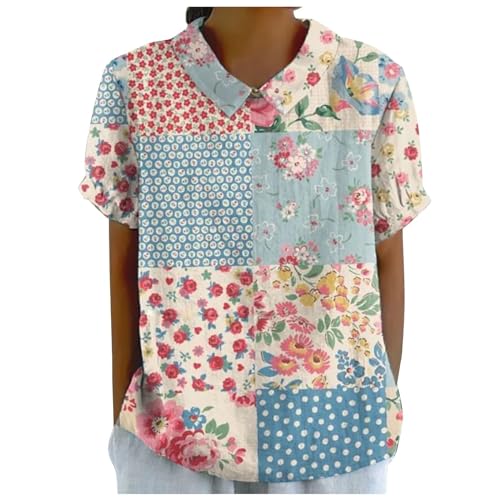 Camisas De Mujer Manga Larga Camiseta Tirantes Lino Mujer Camiseta Cuello Alto Azul Marino Mujer Blusas Estampadas con Flores Tops Fiesta Blusas para Navidad Camiseta Manga Larga Pijama Mujer