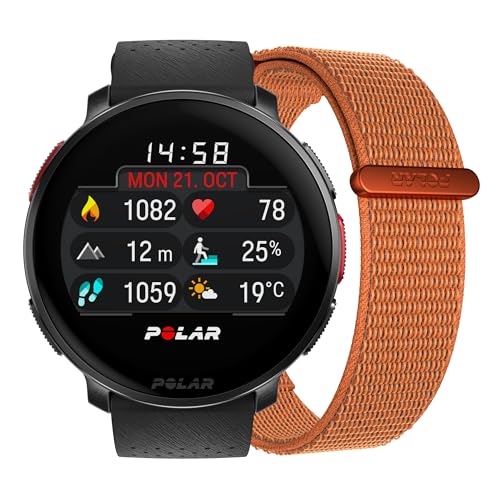 Polar Vantage V3 mit zusätzlichem Nylon-Armband mit Klettverschluss,...