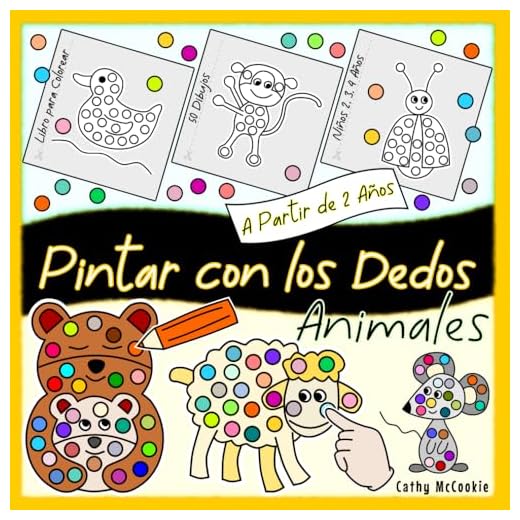 Pintar con los Dedos | Animales | A Partir de 2 Años: Mi Primer Libro para Colorear | Niños 2, 3, 4 Años | 50 Dibujos | Cuadernos para Colorear Infantil | Pinta y Colorea