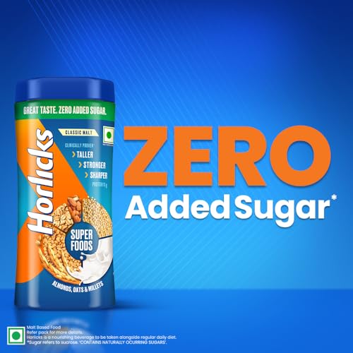 Image of Horlicks No Added Sugar Nutrition Drink jar || 500 g