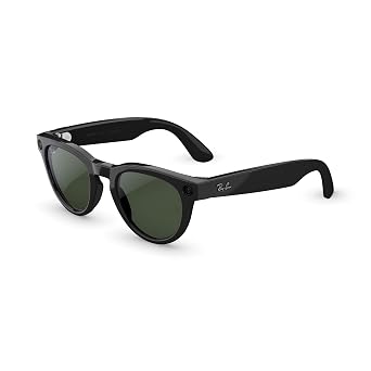 Meta Ray-Ban (Gen 2), Headliner, Shiny Black | Smart AI Glasses for Men, Women 2x Battery Life 3K Ultra HD Resolution 12 MP Ultra-Wide Camera, Audio, Video Transitions Graphite Green Lenses