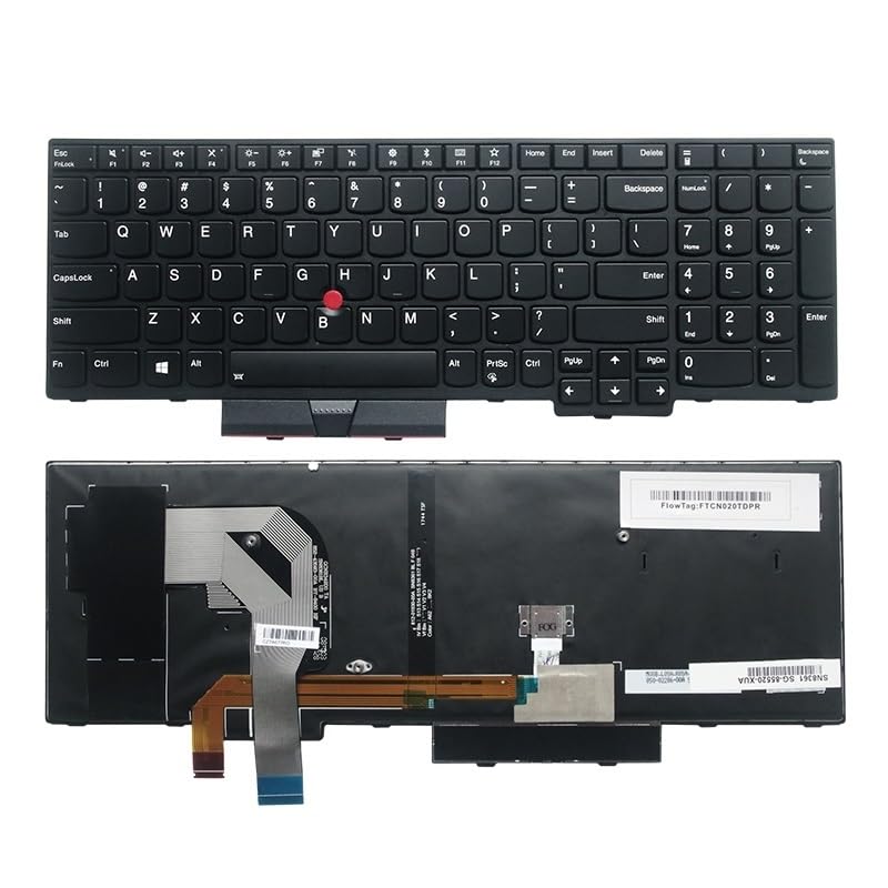 Clavier US Lenovo Thinkpad T570 T580 P51S P52S 01ER582 01ER541 SN20M07934 rétroéclairé