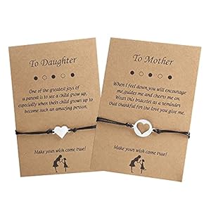 CASSIECA 2 verstelbare touwarmbandjes voor moeder en dochter, armbandenset voor 2 personen, mama en ik, bijpassende wensarmbandjes, sieraden, cadeau voor moeder en dochter