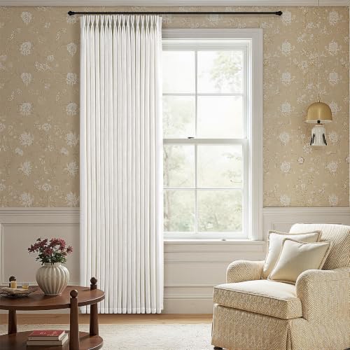60 Inch Extra Wide Pinch Pleated Linen Curtains 84 Inches Long Natural
