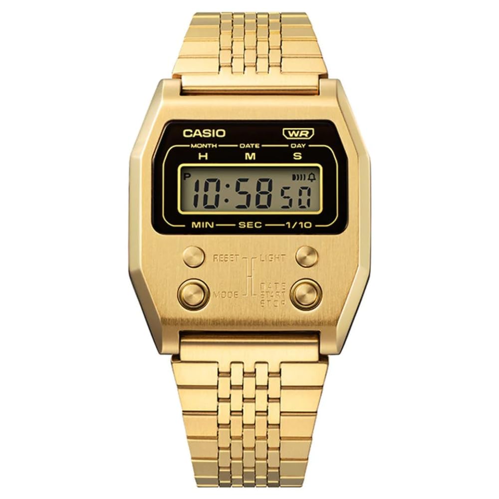 Casio Vintage A1100G-5EF Edgy Herrenuhr Digital Gold IP