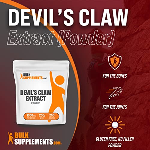 Bulksupplements.com Devil's Claw Extract Powder - Herbal Supplements, Sourced From Devil's Claw Root - Gluten Free - 1000Mg Per Serving, 250 Servings (250 Grams - 8.8 Oz) #TOP7
