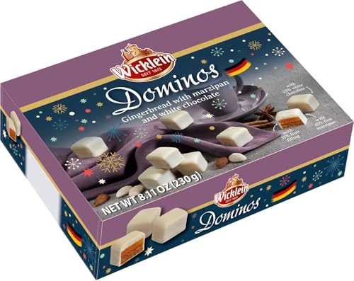Wicklein White Chocolate Gingerbread Dominos with Marzipan, 8.11oz