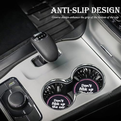 2PCS Portavasos con Rhinestone para Carro 2.75 pulg miniatura 3