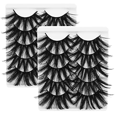 Sibba Mehrschichtige Wimpern Künstliche Wimpern Dramatisch 10 Paar 25mm Kunstnerz Wispy Lange Dicke Flauschige Streifen Augen Make-up Cosplay Wimpern Pack Beauty Tools Cover