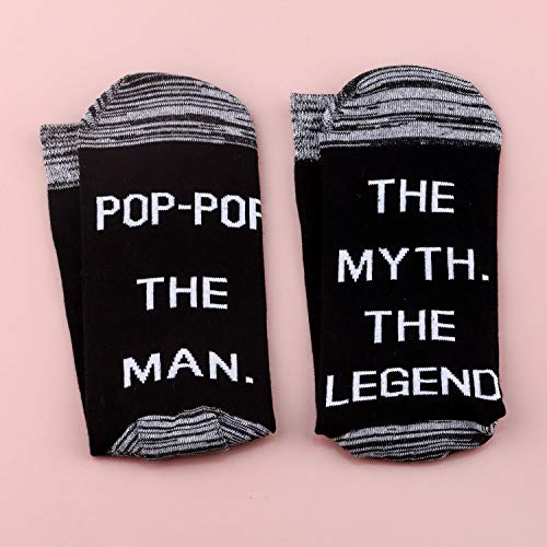 LEVLO Pop Gift Pop-Pop the Man The Myth The Legend Socks Father's Day Gift for Dad Grandpa Men Birthday Gift4
