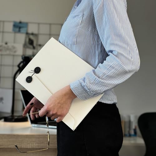 smart by Leviatan Smart Cardboard Portfolio Folders 6-Piece, Folder with Strap Closure for Safe Storage and Transport - Image 4