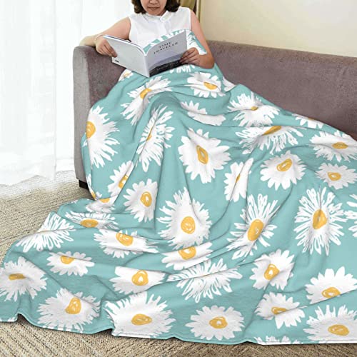 Wowusuo Chrysanthemum Blanket Daisy Throw Bed Blankets Cozy Lightweight Soft Bedding For Sofa And Bed Office Travel 80X60 Inches, Naive Daisy Flowers #TOP3