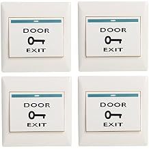 DC12V Push Exit Release Button Square Rocker Switch - Flush-Mounted for Door Access Control System Pack of 4