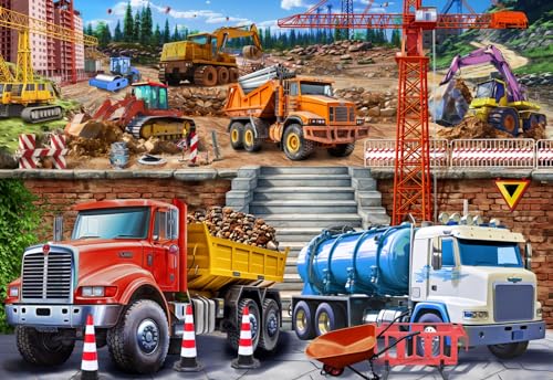 Rompecabezas educativos para niños de 6 a 10 años, rompecabezas de obra en construcción de 100 piezas, juguetes para niños y niñas
