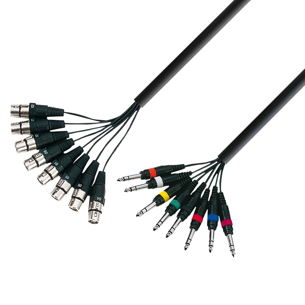 Adam Hall 5m 8 x 6.3mm Jack Stereo to 8 x XLR Male Multicore Cable