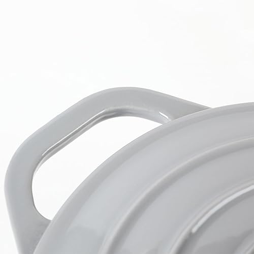 Miniatura 5 de HAWOK Cacerola de hierro fundido esmaltado, cacerola de 2.65 cuartos de galón con tapa y mango largo, color rojo