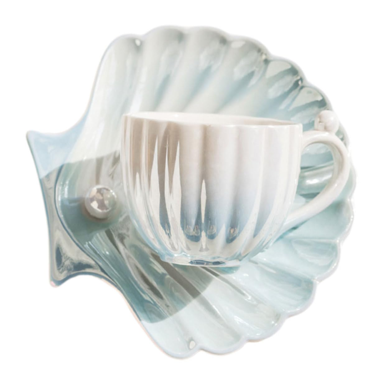 Set Tazzine da Caffè in Porcellana 300 Ml Piattino, Tazza da Tè per Casa, Design Raffinato, Set 1 Pezzo