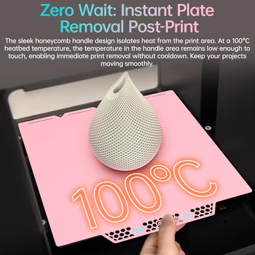 Image of BIQU CryoGrip Pro Glacier Pink Compatible with Snapmaker U1 3D Printer 276x304.5mm Panda Build Plate Double Sided Upgrade Plate Removable Surface Platform