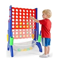 CT SPORTS Giant Four in a Row Strategy Game – Premium Quality Four in a Row Game for Kids Aged 3 and Up, Perfect for Indoor and Outdoor 4 in a Row Fun, Family Gatherings, and Parties (Giant)