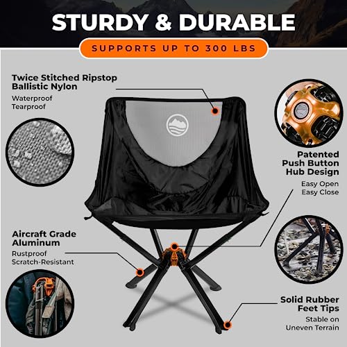 CLIQ-Portable-Chair-Lightweight-Folding-Chair-for-Camping-Supports-300-Lbs-Perfect-for-Outdoor-Adventures-Black-Chair