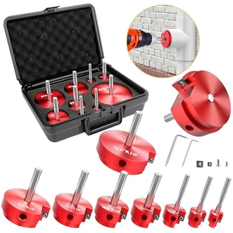 DIYLOG 9Pcs PVC Pipe Reamer, PVC Fitting Saver, Pipe Reamer, PVC Reamer Fit into Standard 1/2" Drills Contains PPR50, PPR75, PPR100, PPR125, PPR150, PPR200, PPR250, PPR300, PPR400 for SCH40, ABS, CPVC Cover