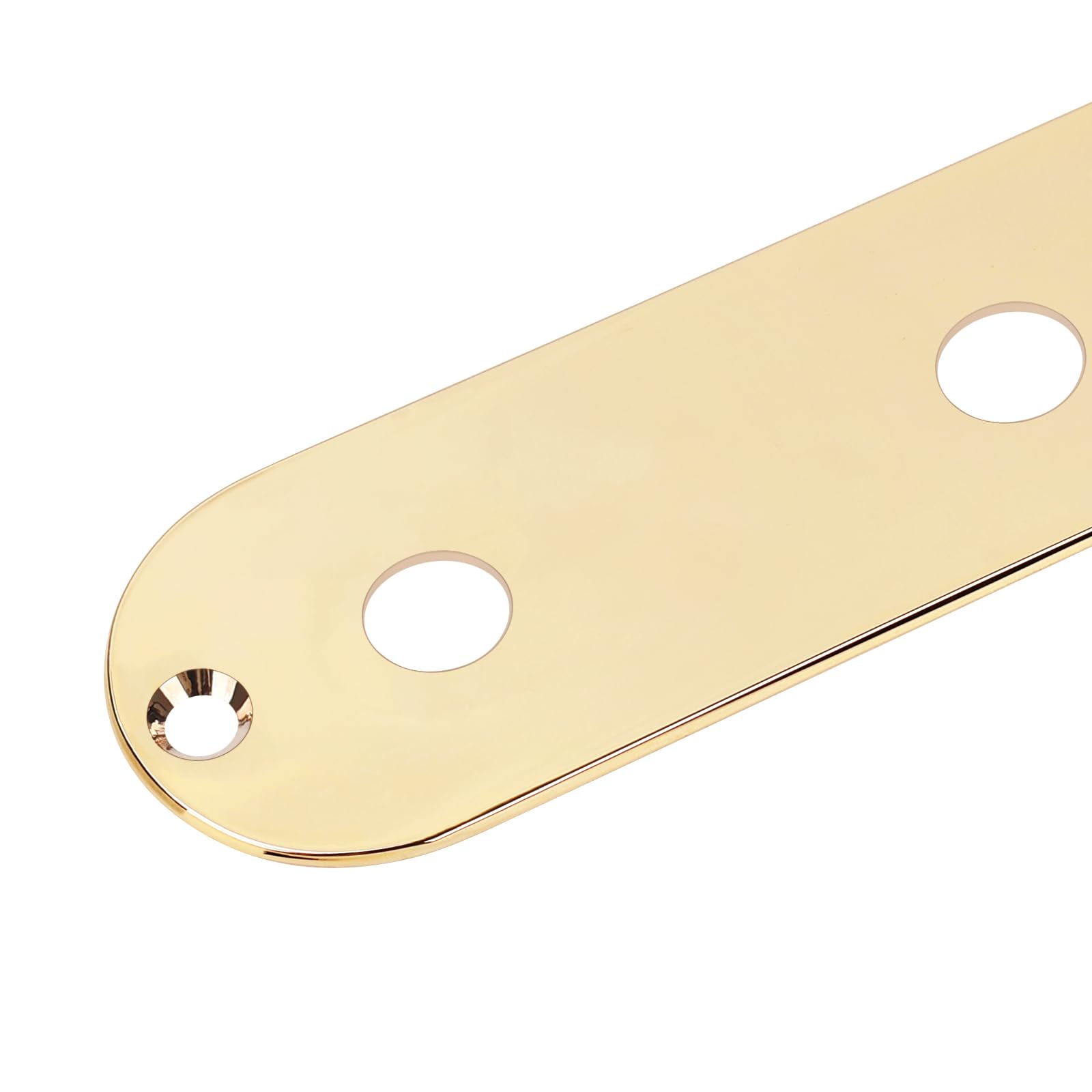 Banworks Guitar Control Plate 10mm (25/64") Potentiometer Holes Narrow Pot Hole Spacing and Angled Switch Slot Steel Switch Control Plate for Telecaster Tele Electric Guitar JT/KZB-03 Golden - Image 4