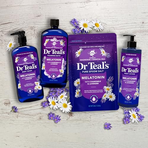 Dr Teal's Epsom Salt Magnesium Soak, Sleep Blend with Melatonin, Lavender & Chamomile Essential Oils, 3 lbs - image 8