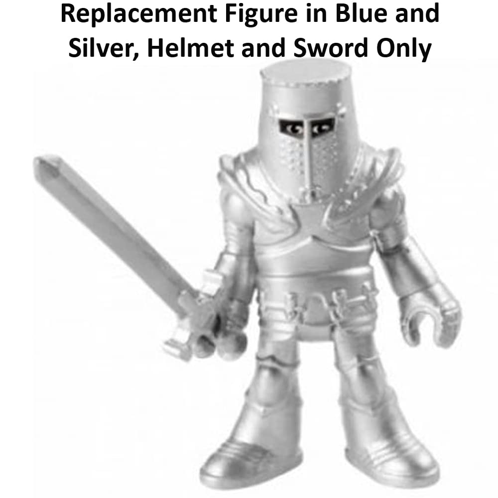 Imaginext Replacement Parts - Honorable Archer & Steed Figure In Silver/Blue With Helmet & Crossbow - View #10