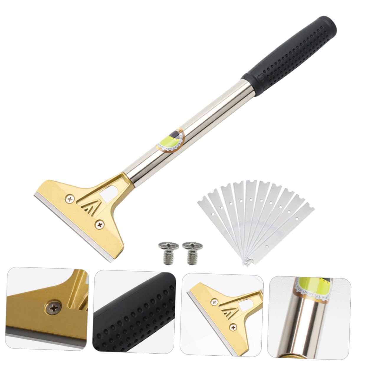 UKCOCO Raspador de Pintura y Removedor de Pegatinas Construcción de Aleación de Aluminio y Acero, Herramienta Manual para Limpiar y Eliminar Manchas Sólidas