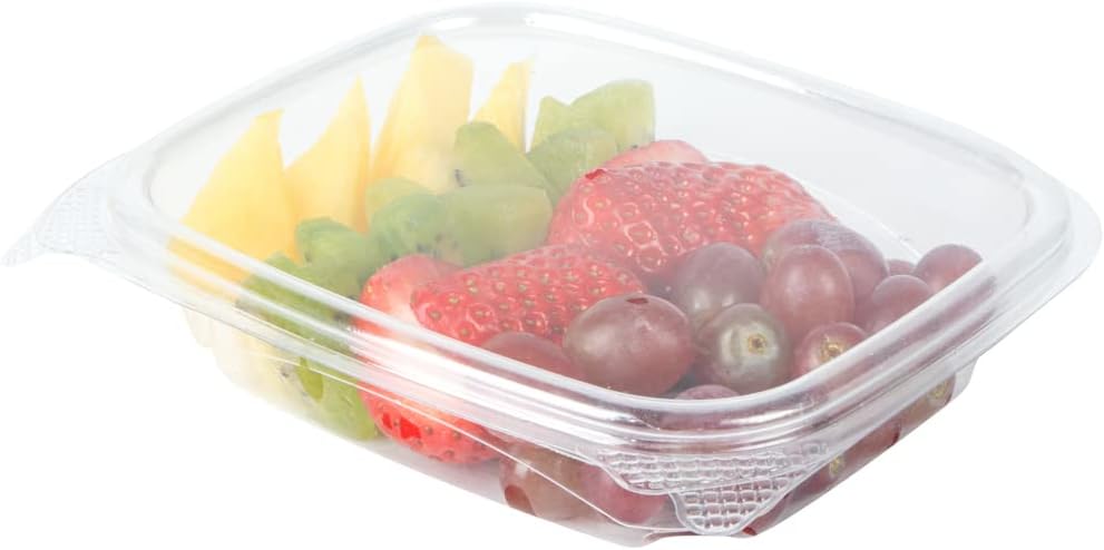 Restaurantware Thermo Tek 8 Ounce Clamshell Containers 100 Anti-Fog To Go Food Containers - Freezable Rectangle Clear Plastic Food Packaging Containers Disposable 8 oz