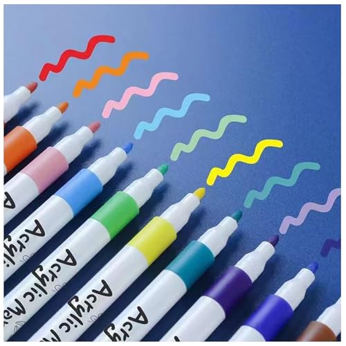 12 Farben Acrylstifte für Steine Wasserfest Steine Bemalen Stifte Set,...