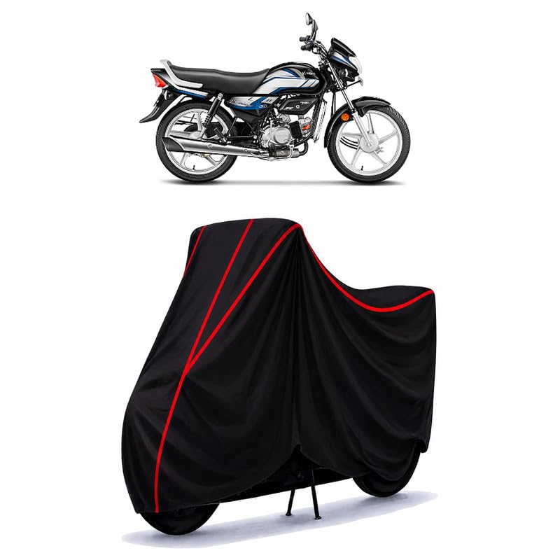 Image of Hero CD 100 Water Resistant Bike Cover for All Motorcycles & Rain | Heavy Duty Taffeta Fabric | UV Protection, Dustproof, Scratchproof | All Weather Two Wheeler Body Cover with Elastic Bottom
