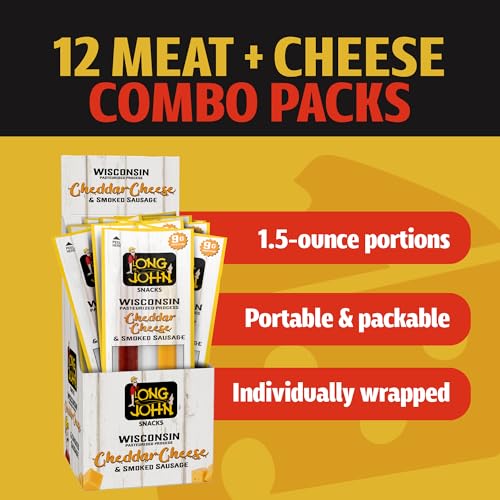 Long John Snacks Meat & Cheese Sticks - Christmas Gift, Stocking Stuffer, White Elephant, Secret Santa, Holiday Charcuterie - Original Smoked Sausage & Real Wisconsin Cheddar Cheese - 12 Pack - Image 5