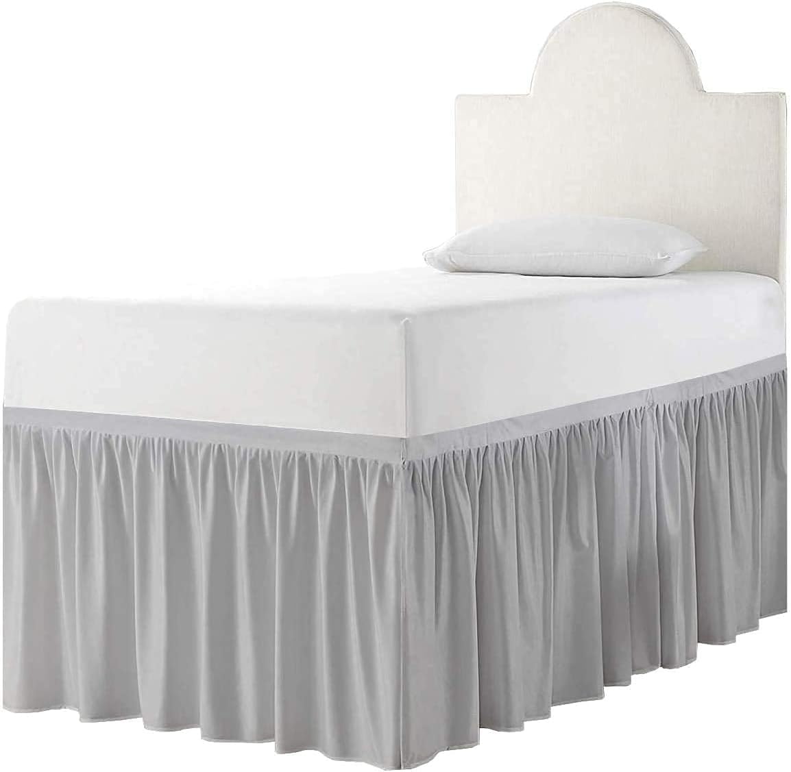 COTTON SHEET Bed Skirt for Dorm Room, Ruffled Dorm Sized