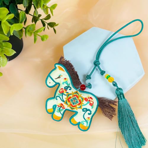 Sachet bordado con diseño de caballo para decoración miniatura 3