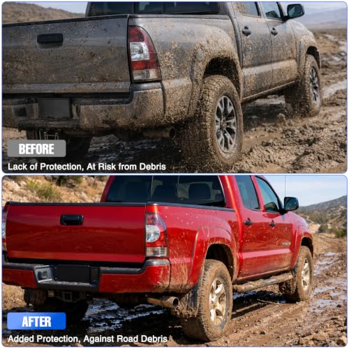 Image of Nilight Mud Flaps Splash Guards for Toyota Tacoma 2005-2015 | No Drilling Precision Fit, Heavy Duty All Weather Protection, Front & Rear Set