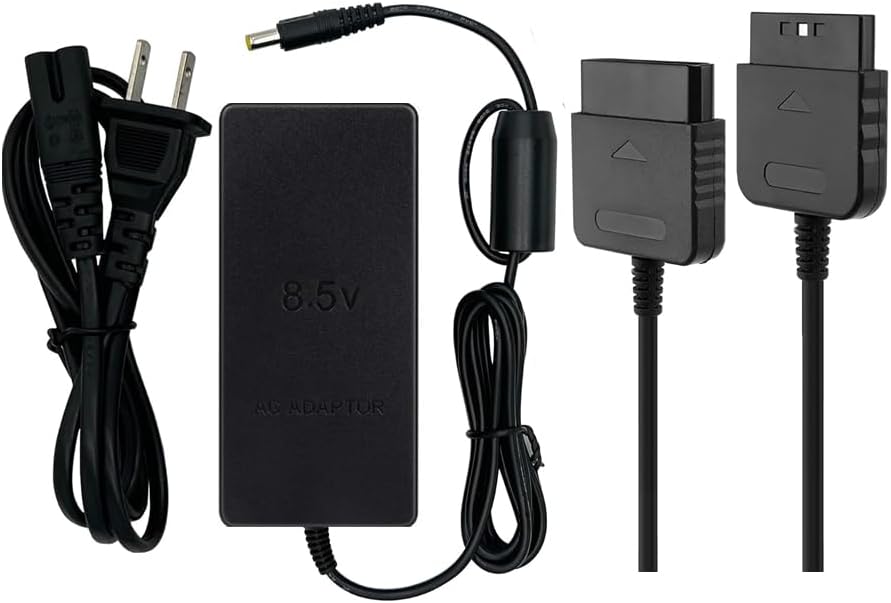 Compatible for AC Power Supply Power Adapter with Controller Extension Cable for PS2 Slim 70000 Console