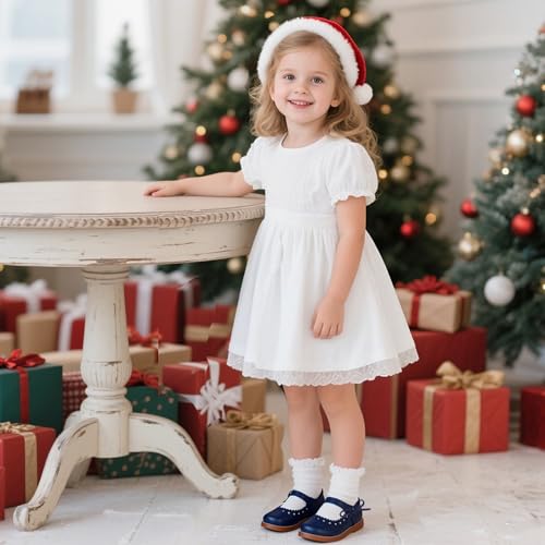 Image of GINFIVE Toddler Girls Dress Shoes Little Kids Flats School Mary Janes Shoes
