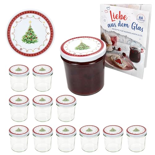 MamboCat 12er Set Sturzglas 350 ml mit Twist-Off-Deckel Weihnachtstraum I Einmachgläser + to 82 Deckel + GRATIS Rezeptheft I Vorratsgläser einkochen & konservieren MamboCat 12er Set Sturzglas 350 ml mit Twist-Off-Deckel Weihnachtstraum I Einmachgläser + to 82 Deckel + GRATIS Rezeptheft I Vorratsgläser einkochen & konservieren