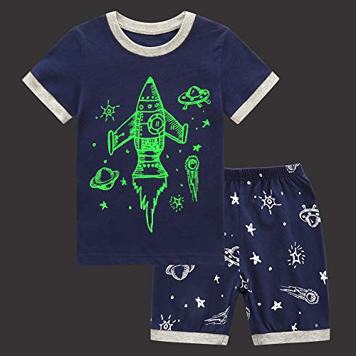 Image of Koian Little Boys Short Pajamas Sets Glow In The Dark Toddler PJS Cotton Kids Sleepwears