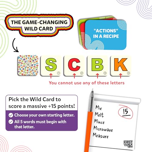 Skillmatics First to 5 Juego de Mesa y Cartas miniatura 5